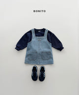 ［Bonito］Rib denim one-piece