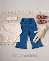 ［momo ann］Frill heart denim pants