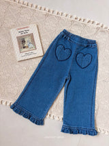 ［momo ann］Frill heart denim pants