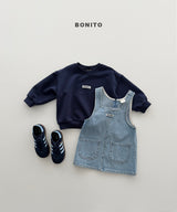 ［Bonito］Rib denim one-piece