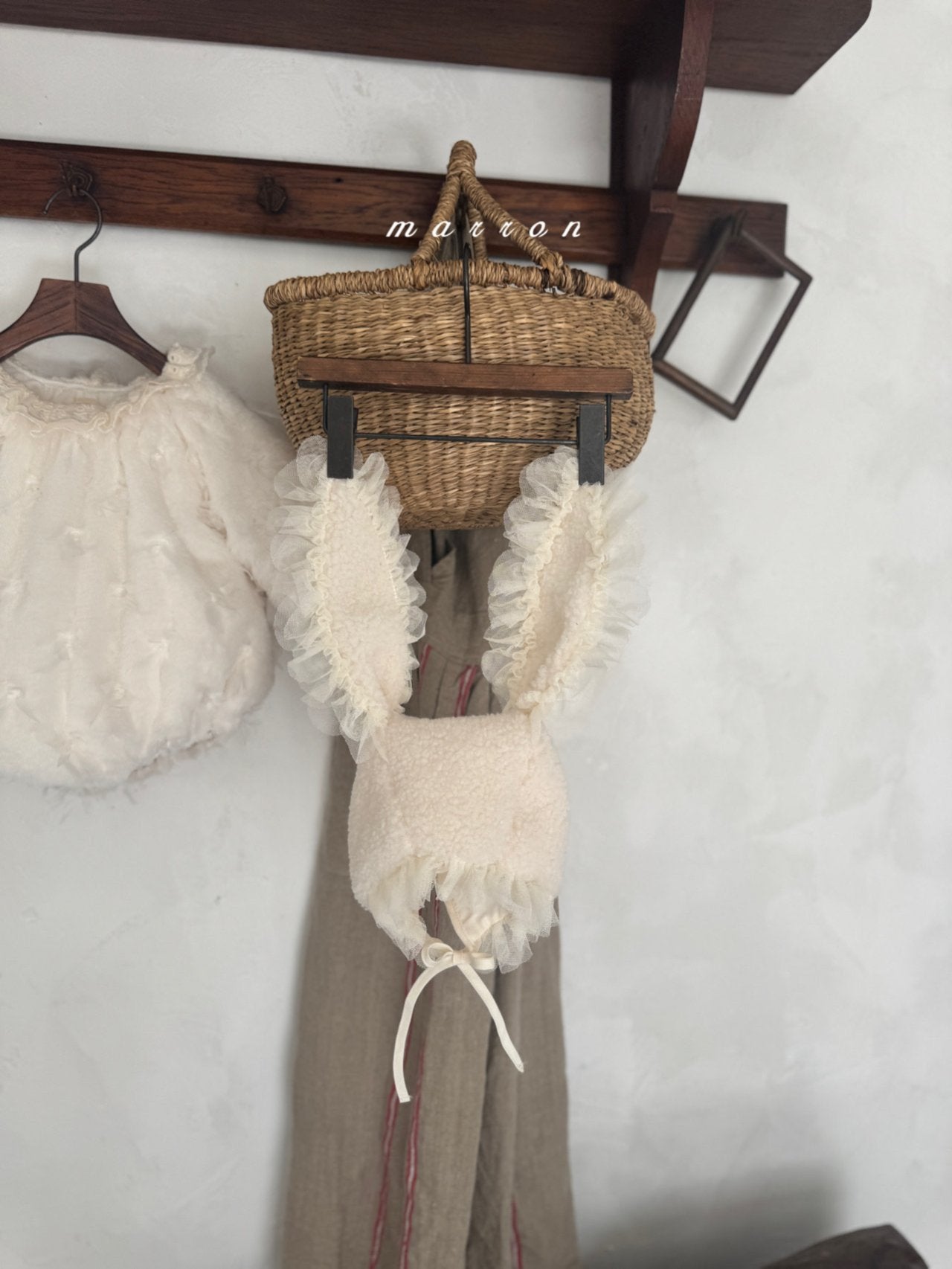 ［marron］Bunny fur bonnet