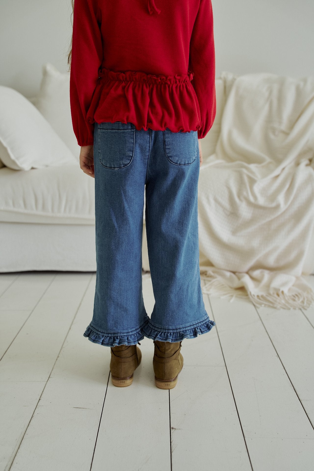 ［momo ann］Frill heart denim pants
