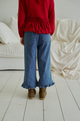 ［momo ann］Frill heart denim pants