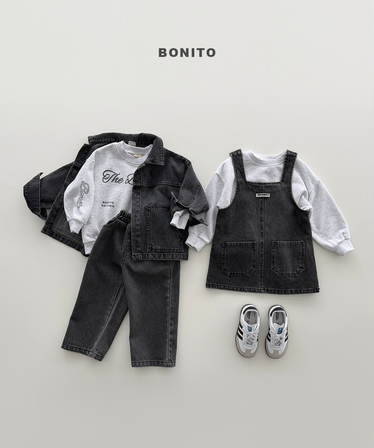 ［Bonito］Rib denim pants