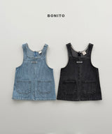 ［Bonito］Rib denim one-piece