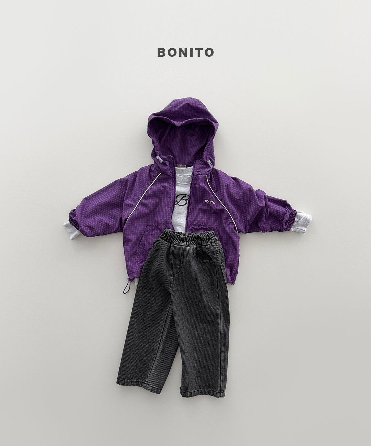 ［Bonito］Rib denim pants
