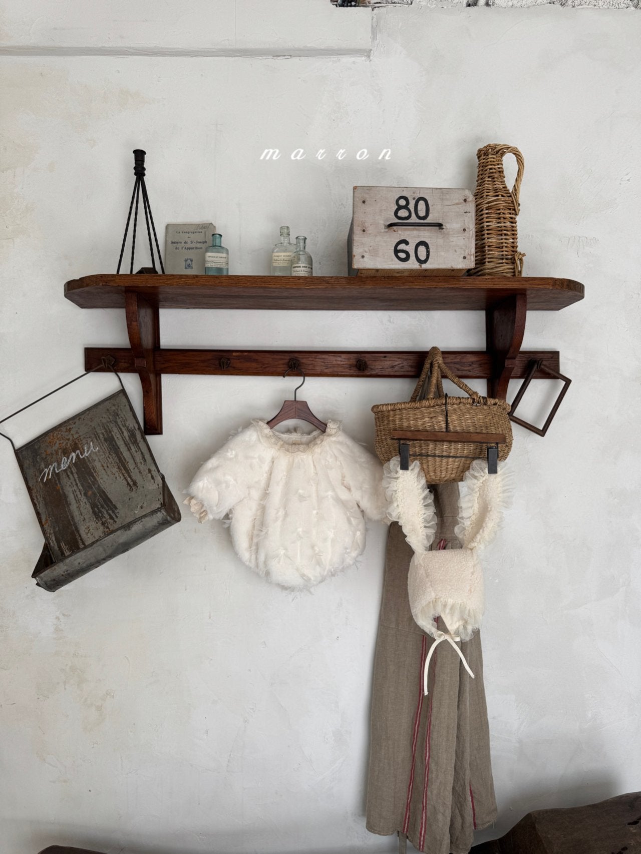 ［marron］Bunny fur bonnet