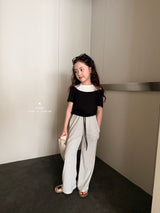 ［comma］Stripe relax pants