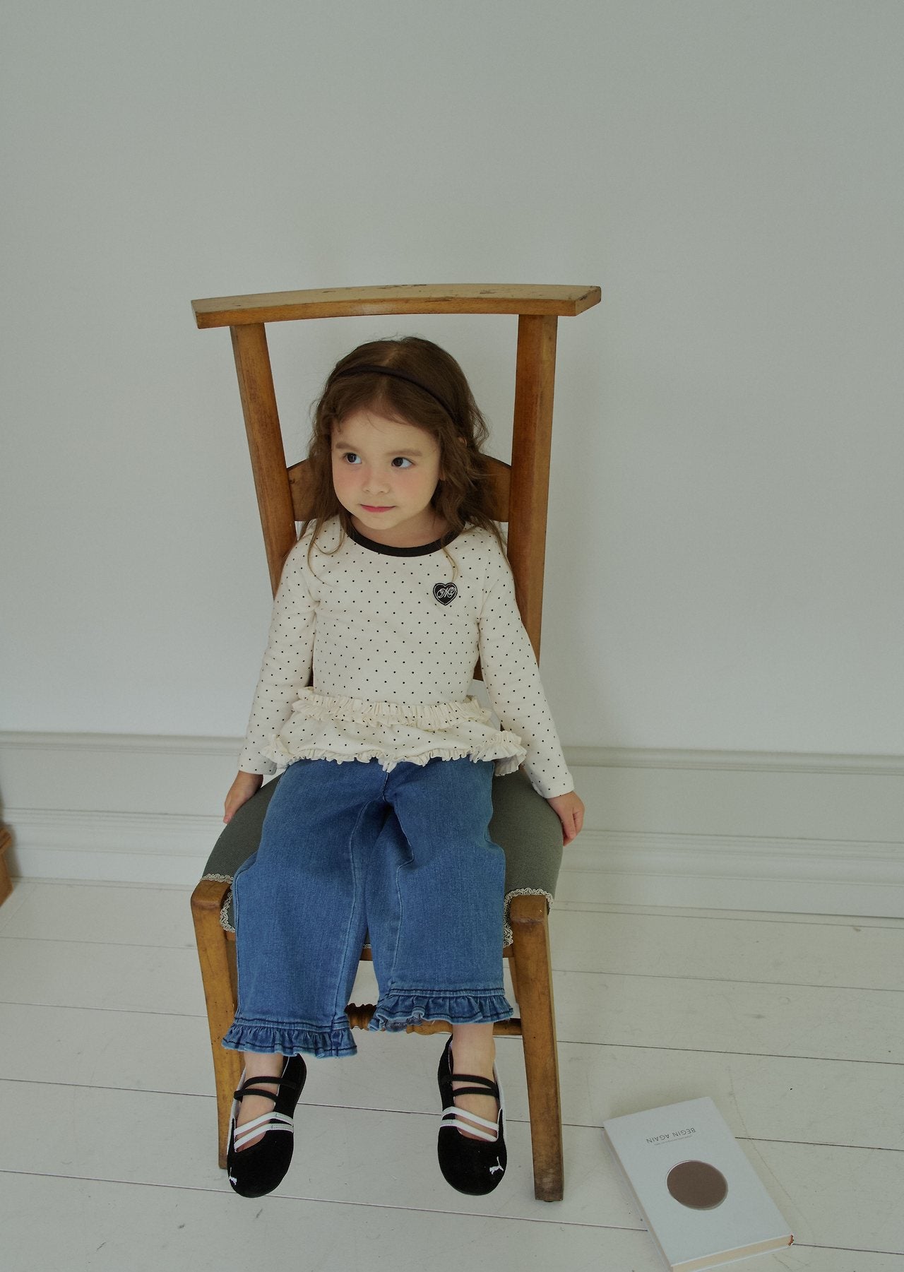 ［momo ann］Frill heart denim pants