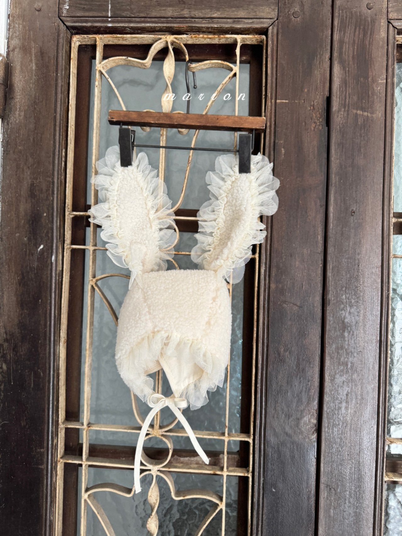 ［marron］Bunny fur bonnet