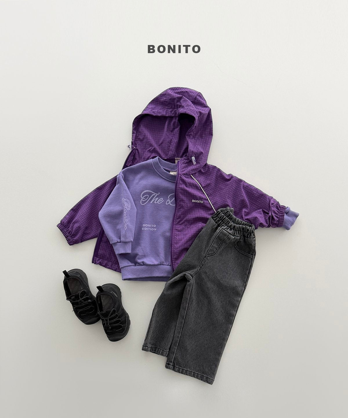 ［Bonito］Rib denim pants