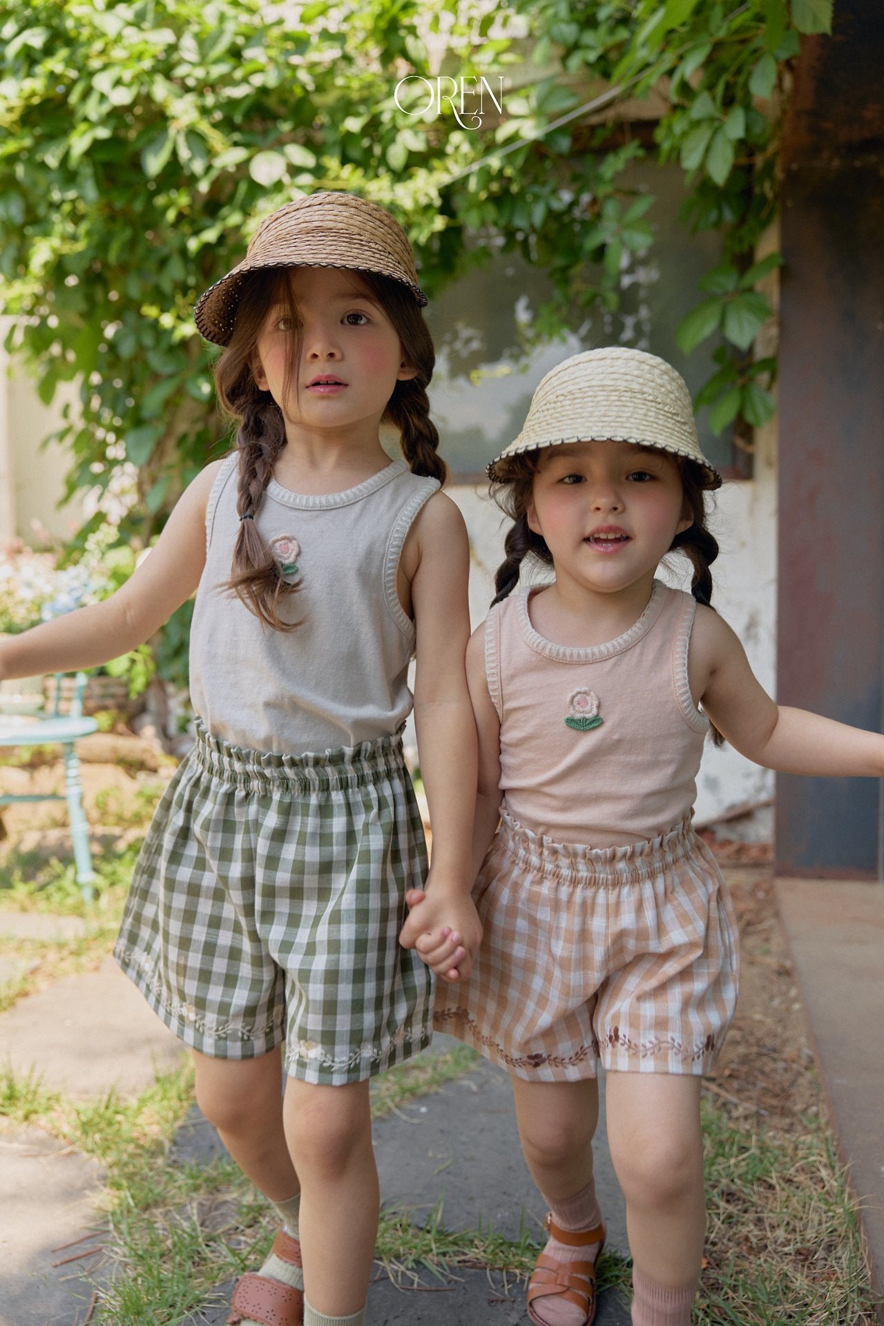 ［OREN］Cielo embroidery check short pants