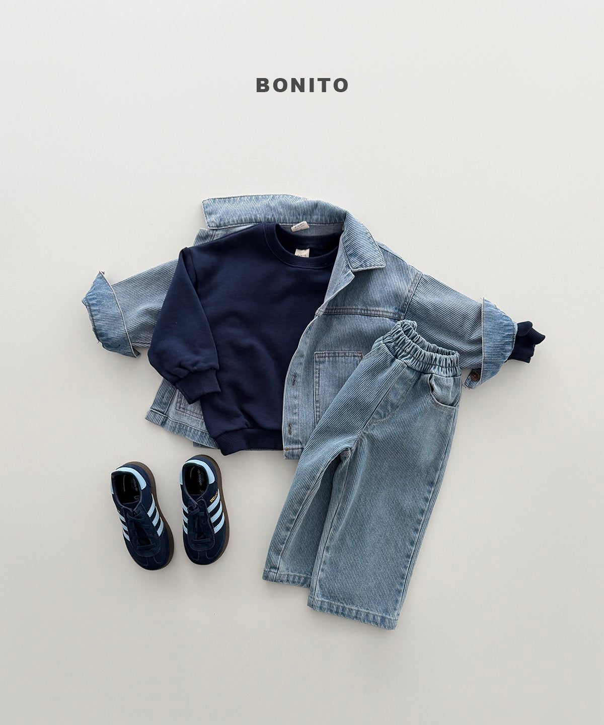 ［Bonito］Rib denim pants