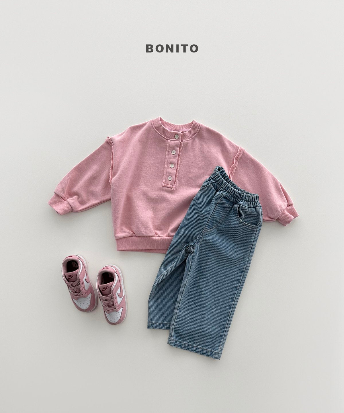 ［Bonito］Rib denim pants