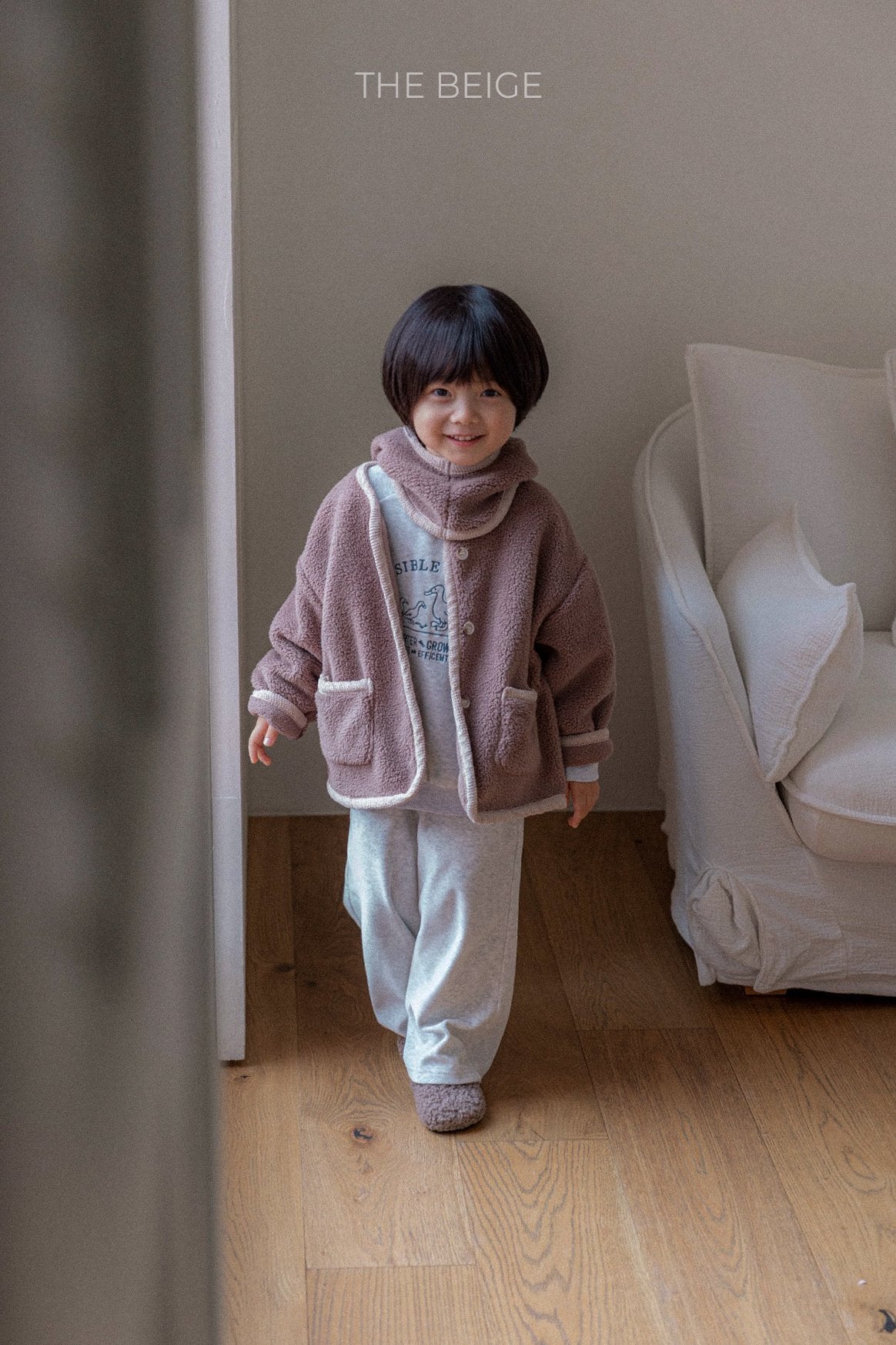 ［The beige］Winter boa jacket