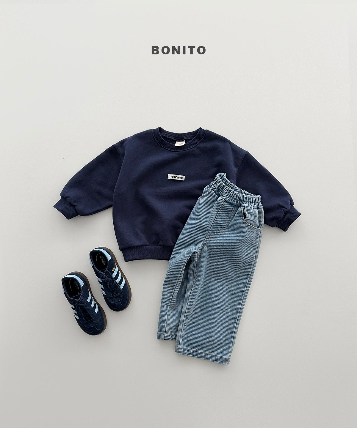 ［Bonito］Rib denim pants