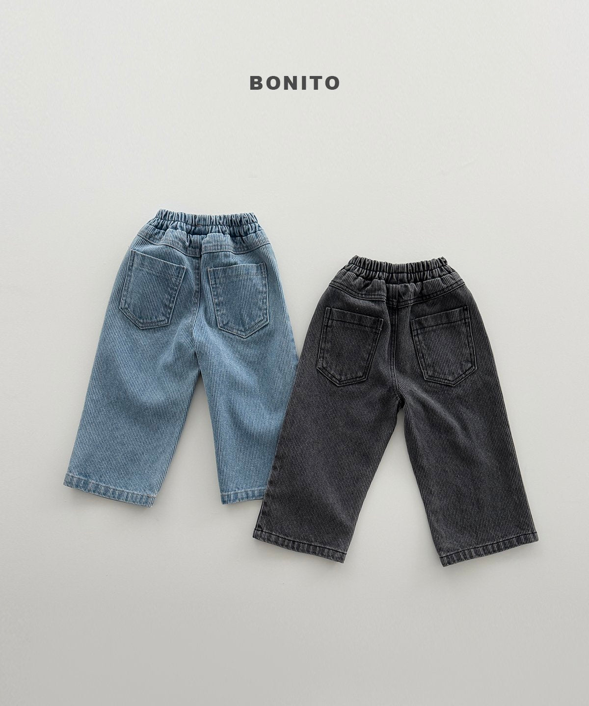 ［Bonito］Rib denim pants