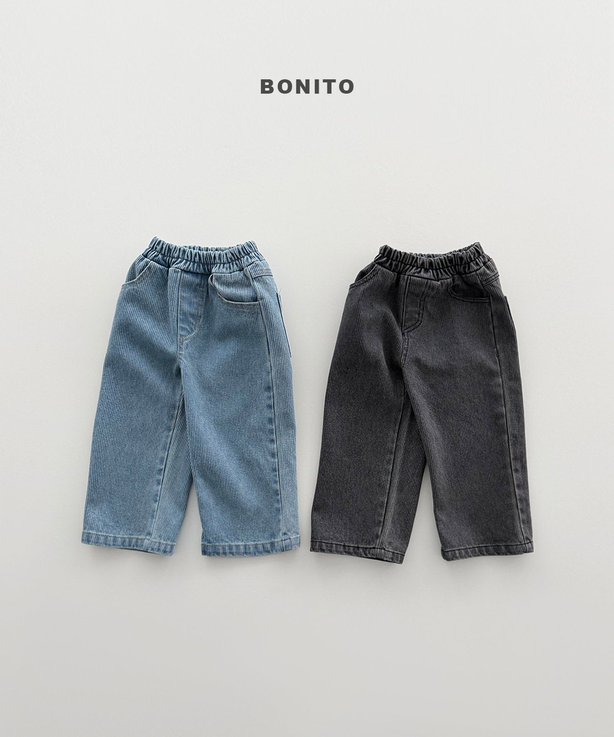 ［Bonito］Rib denim pants