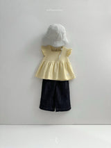 ［atomeme］Rib waffle frill blouse