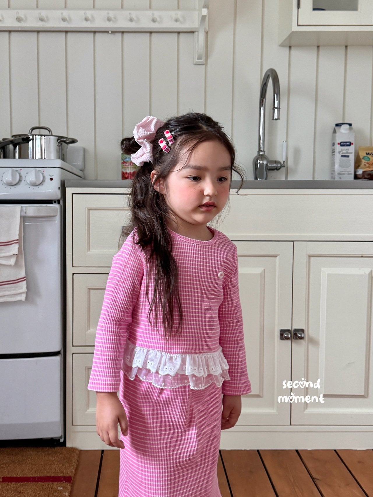 ［second moment］Coco frill stripe set up