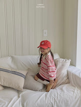 ［LINDO］Stripe collar tops