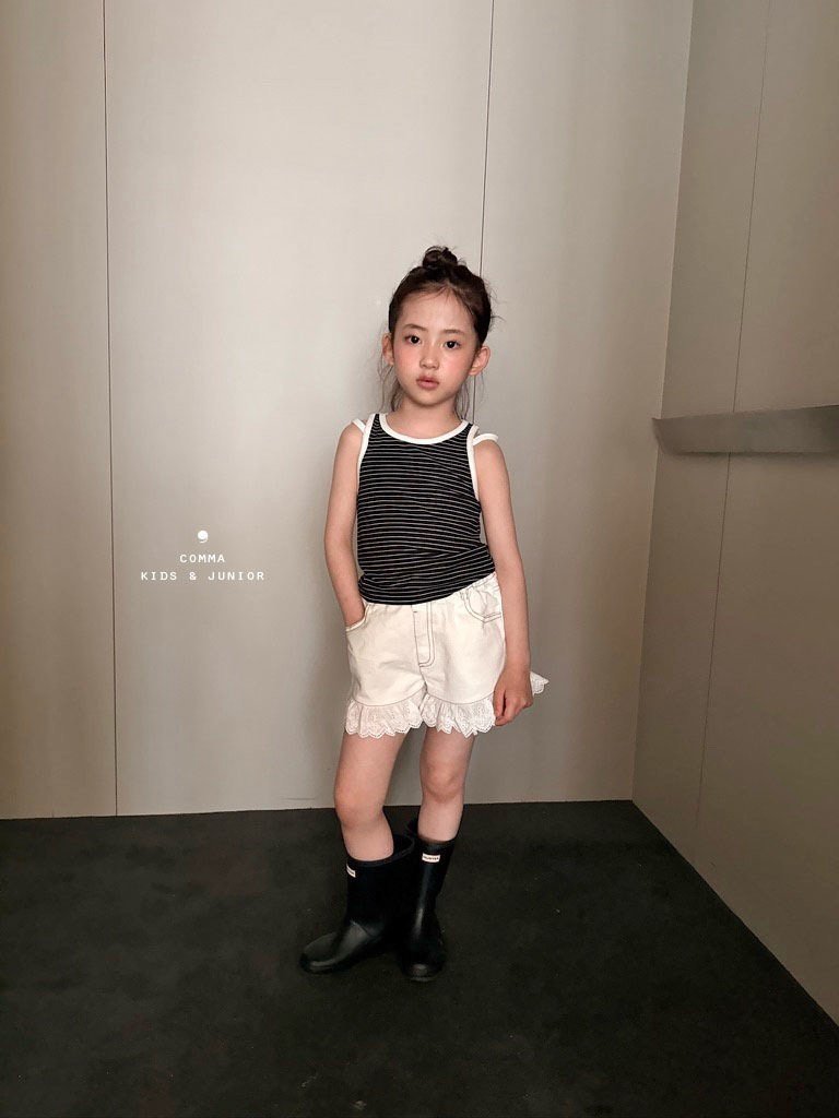 ［comma］Stripe double strap sleeveless tops