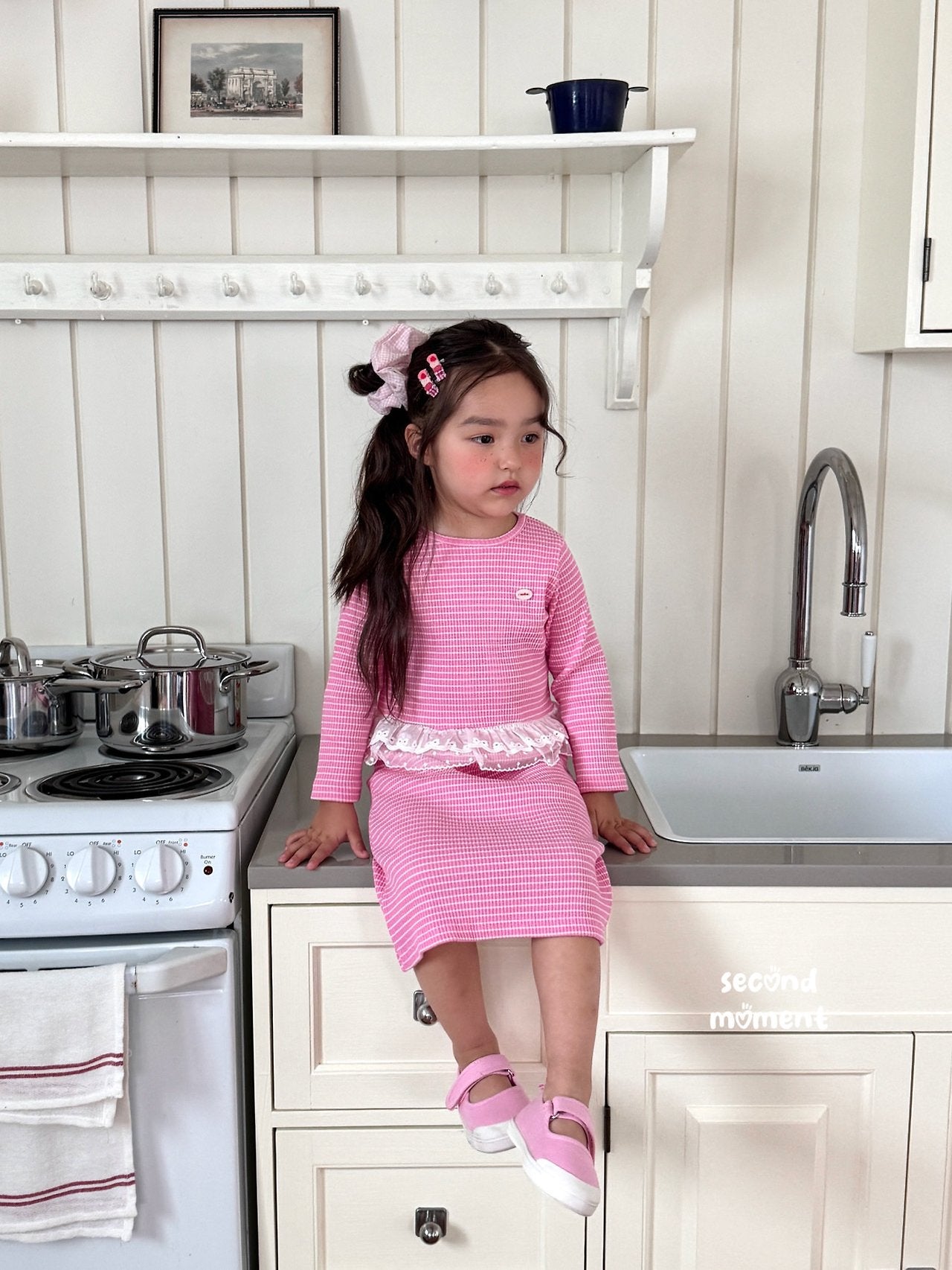 ［second moment］Coco frill stripe set up