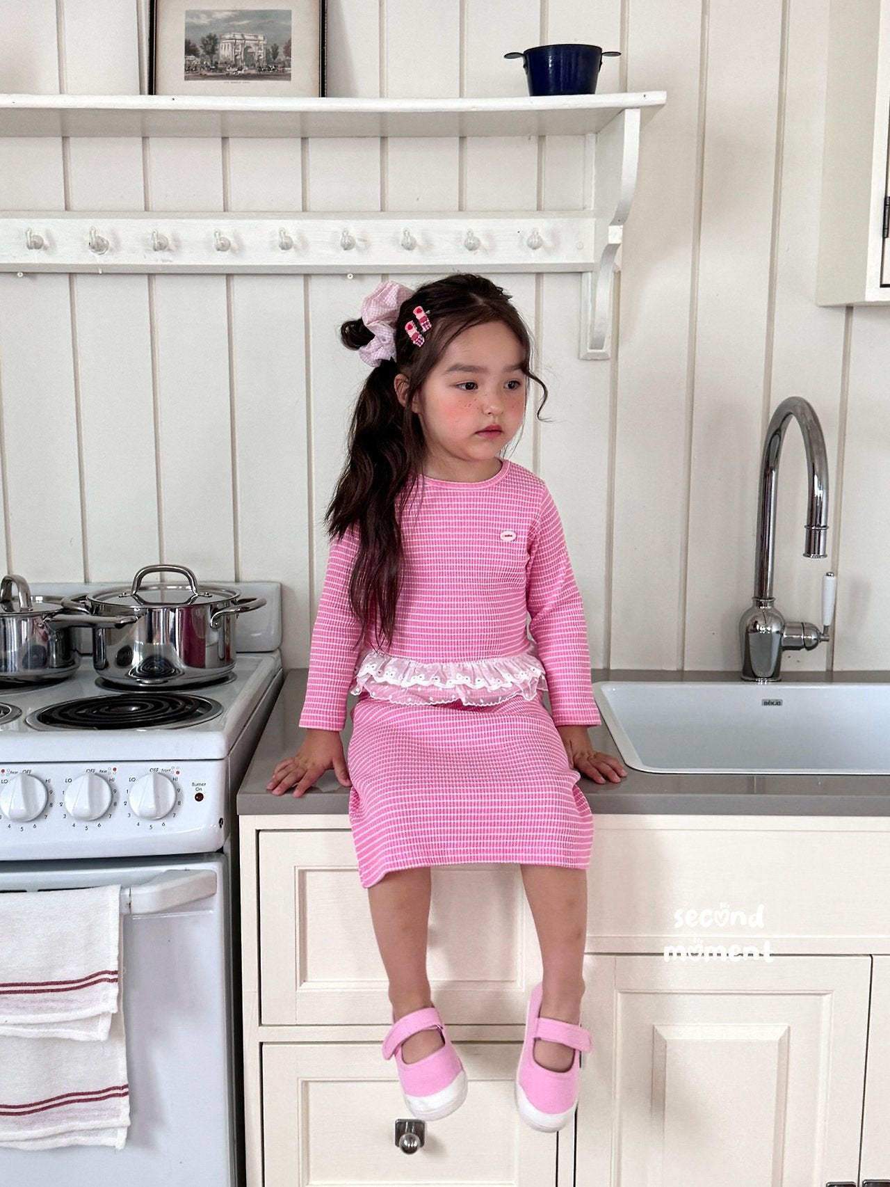［second moment］Coco frill stripe set up