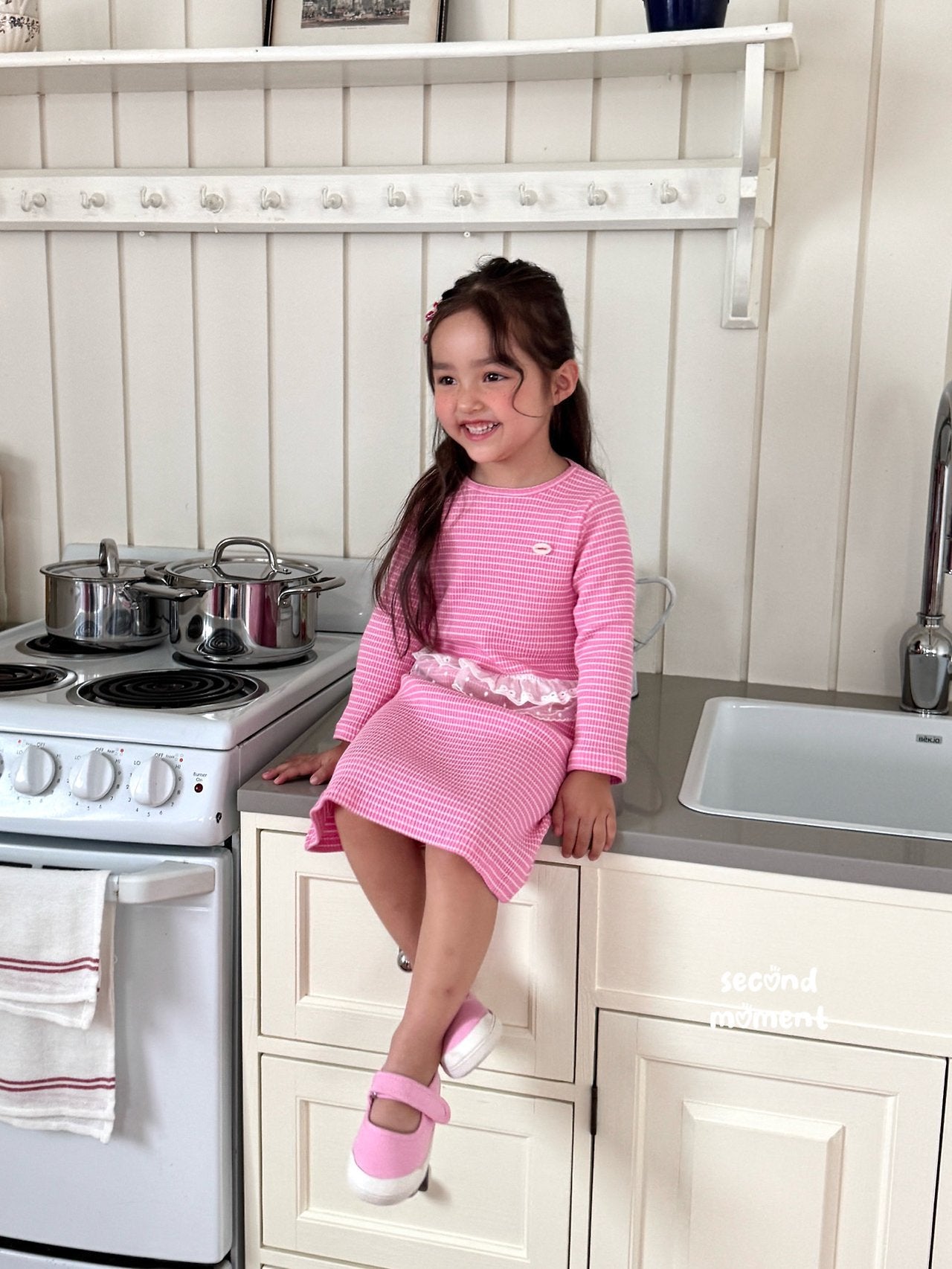 ［second moment］Coco frill stripe set up