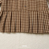 ［BANANAJ］Lissa check pleats one-piece