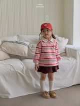 ［LINDO］Stripe collar tops