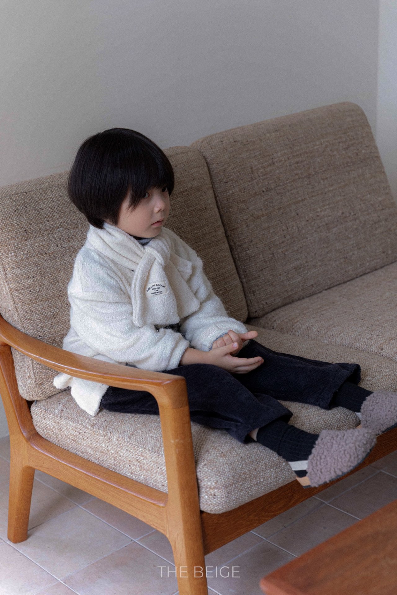 ［The beige］Knit muffler