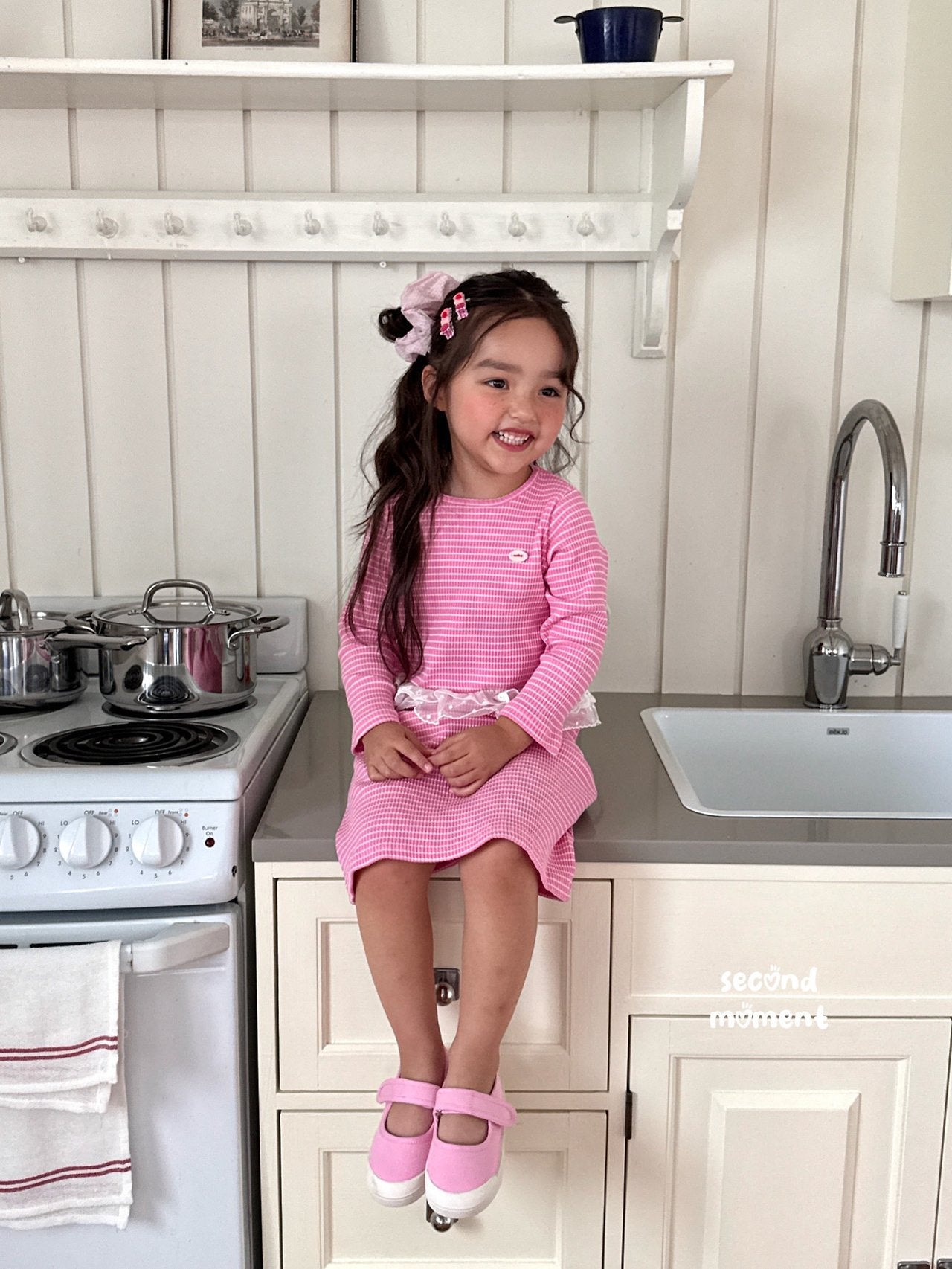 ［second moment］Coco frill stripe set up