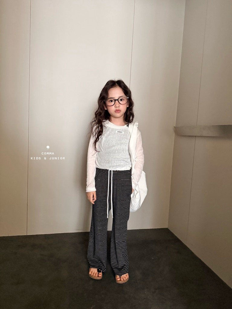 ［comma］Stripe double strap sleeveless tops