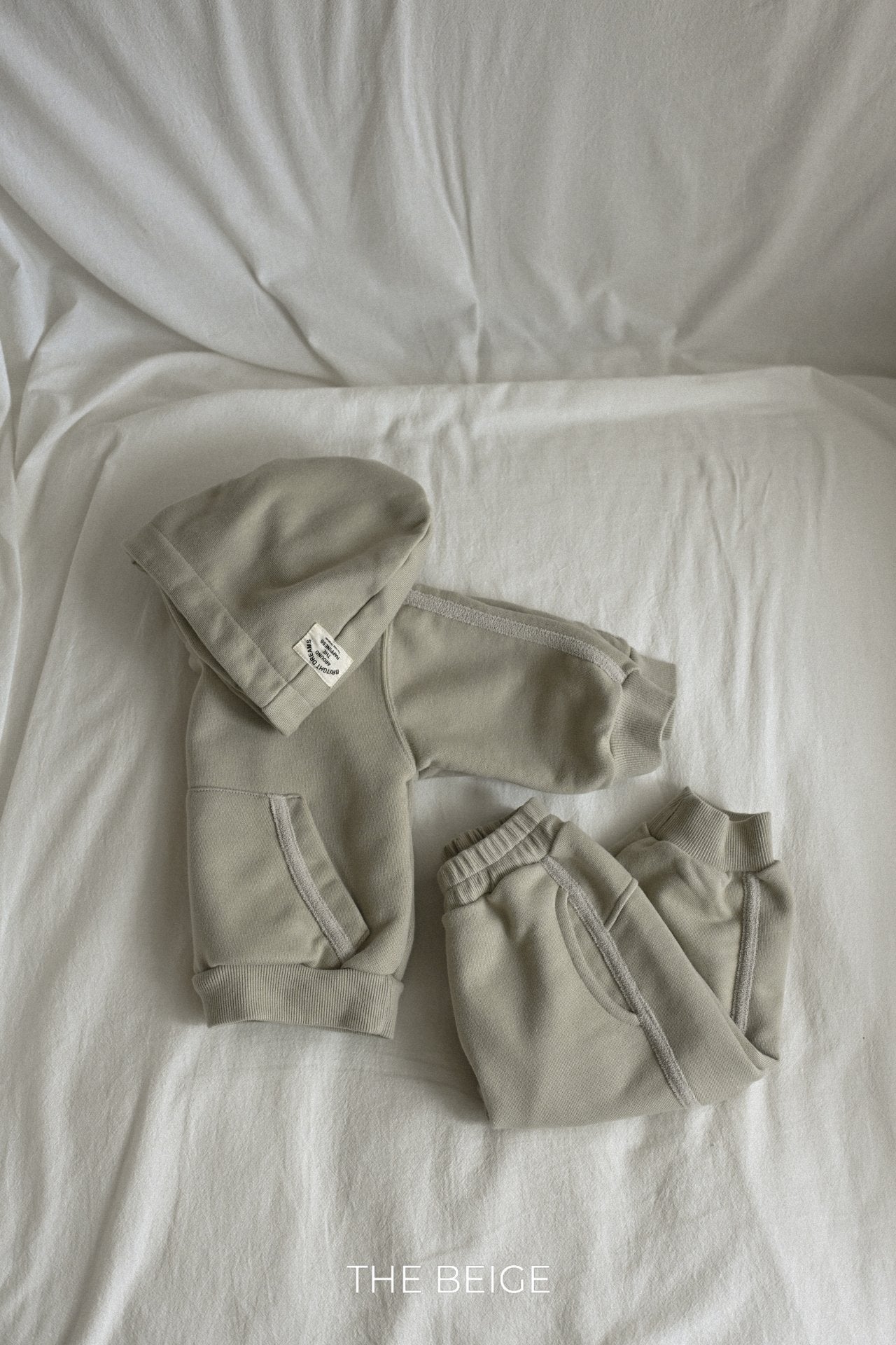 ［The beige］Tape hoodie set