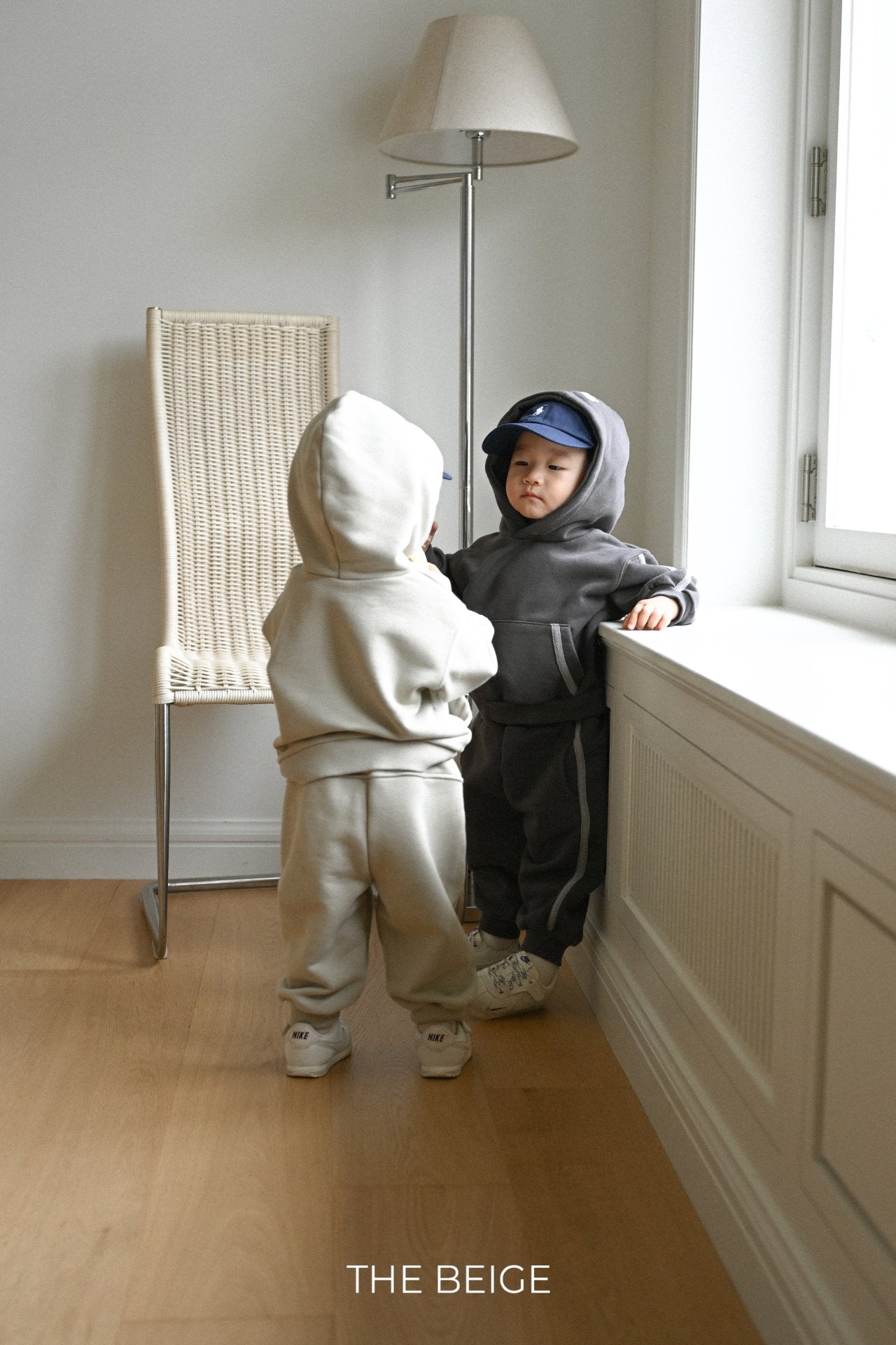 ［The beige］Tape hoodie set