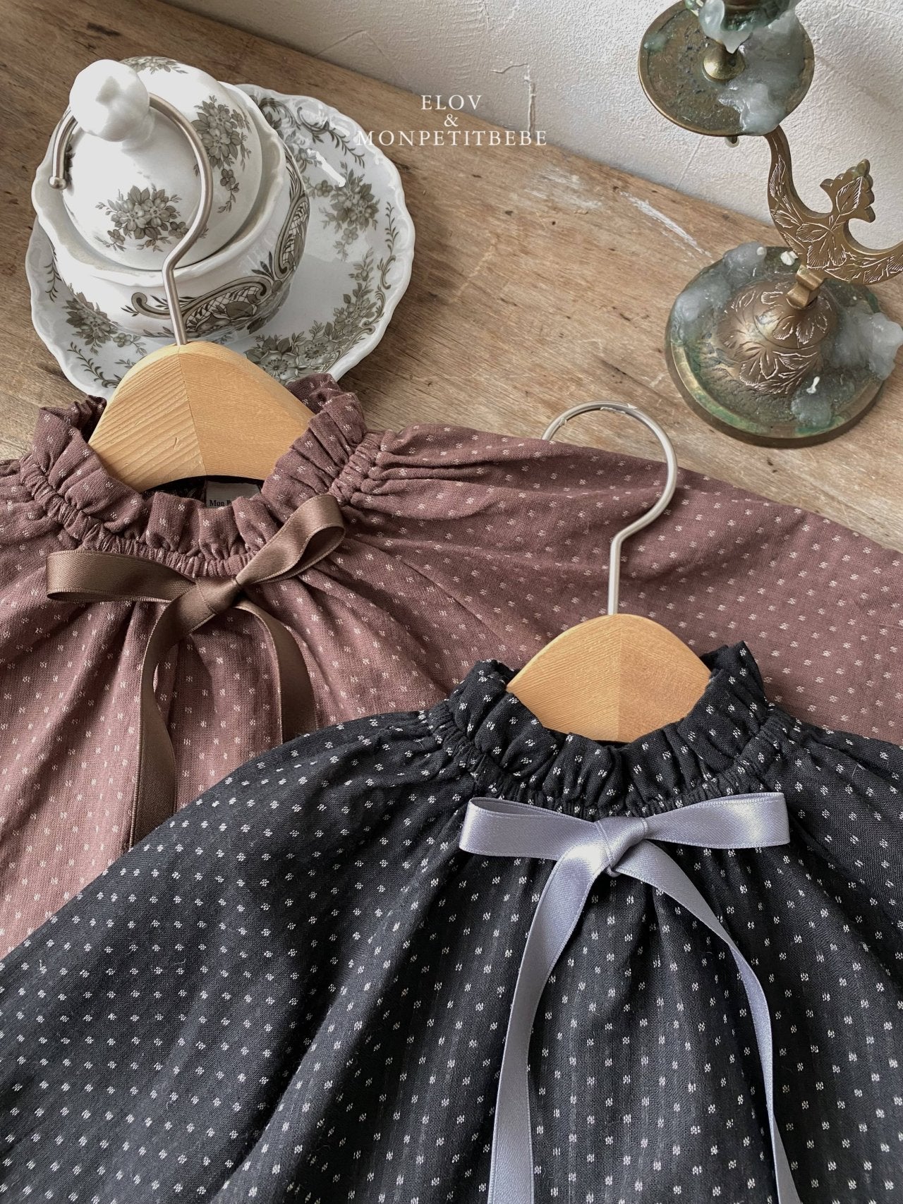 ［Mon petit bebe］Monde embroidery blouse