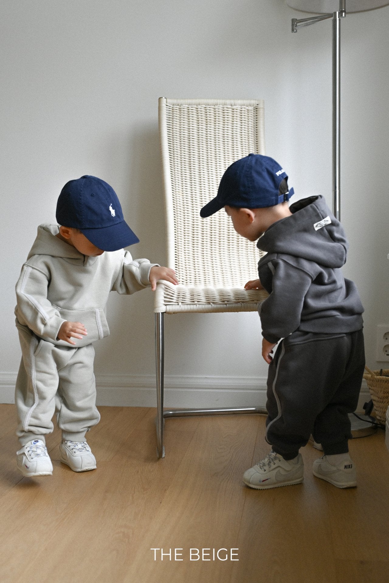 ［The beige］Tape hoodie set