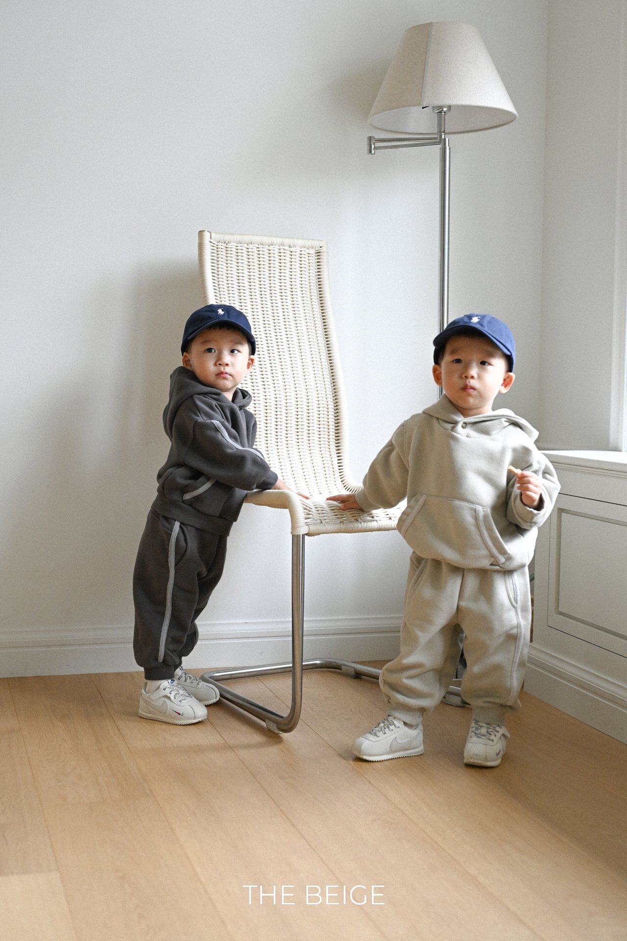 ［The beige］Tape hoodie set