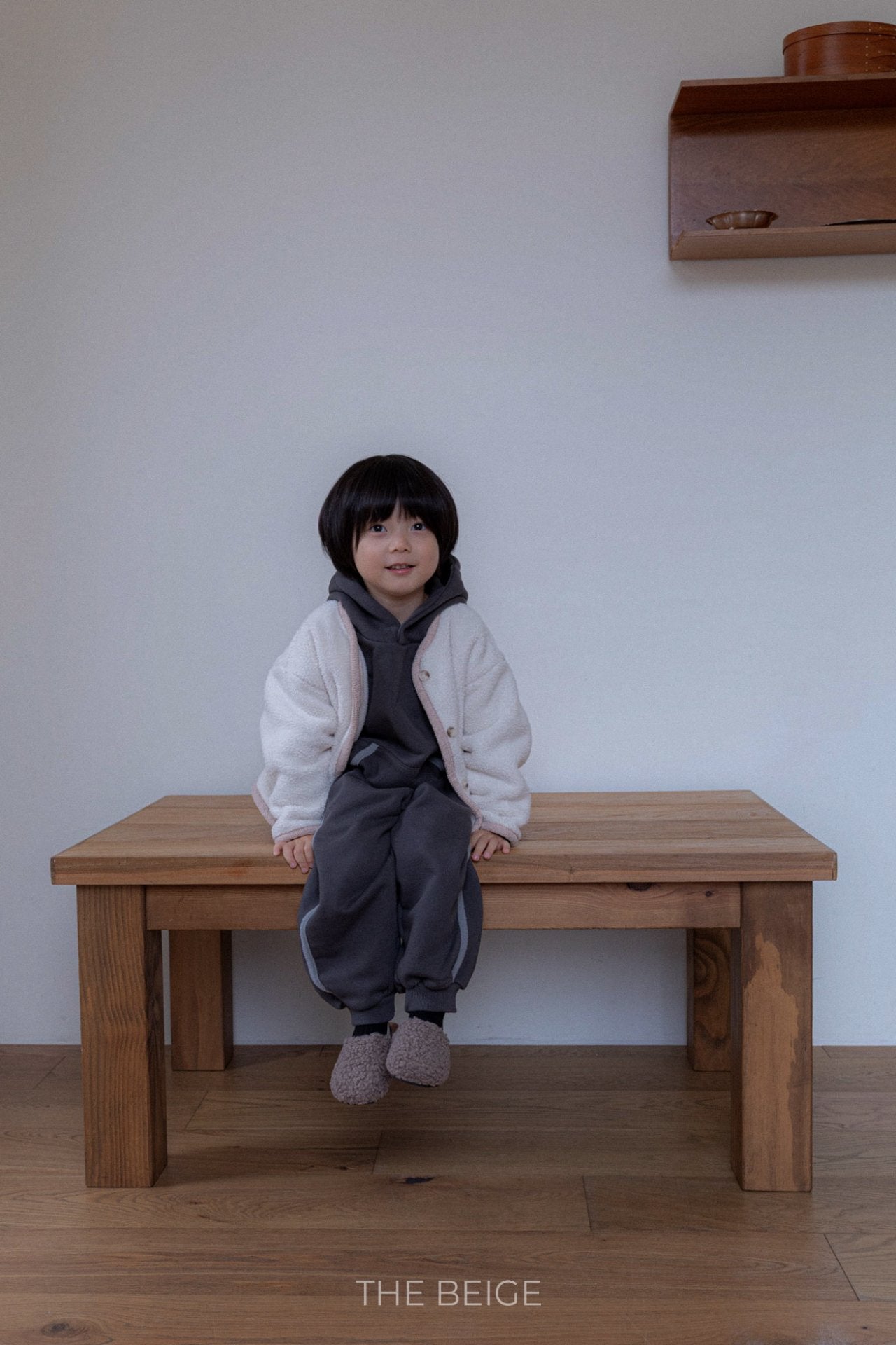 ［The beige］Tape hoodie set