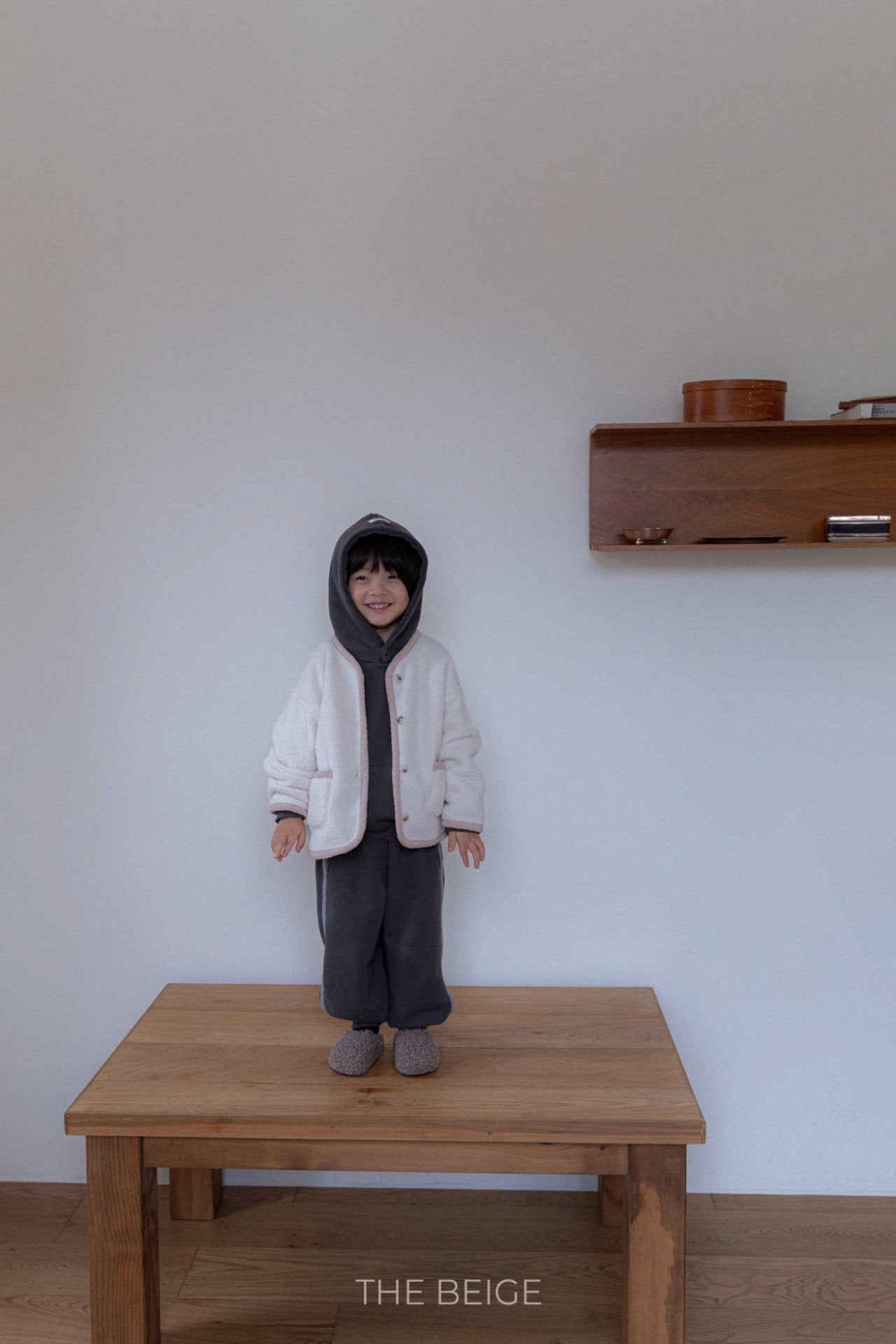 ［The beige］Tape hoodie set