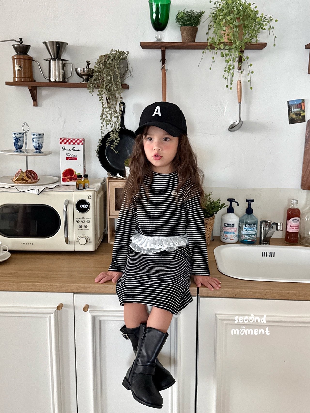 ［second moment］Coco frill stripe set up