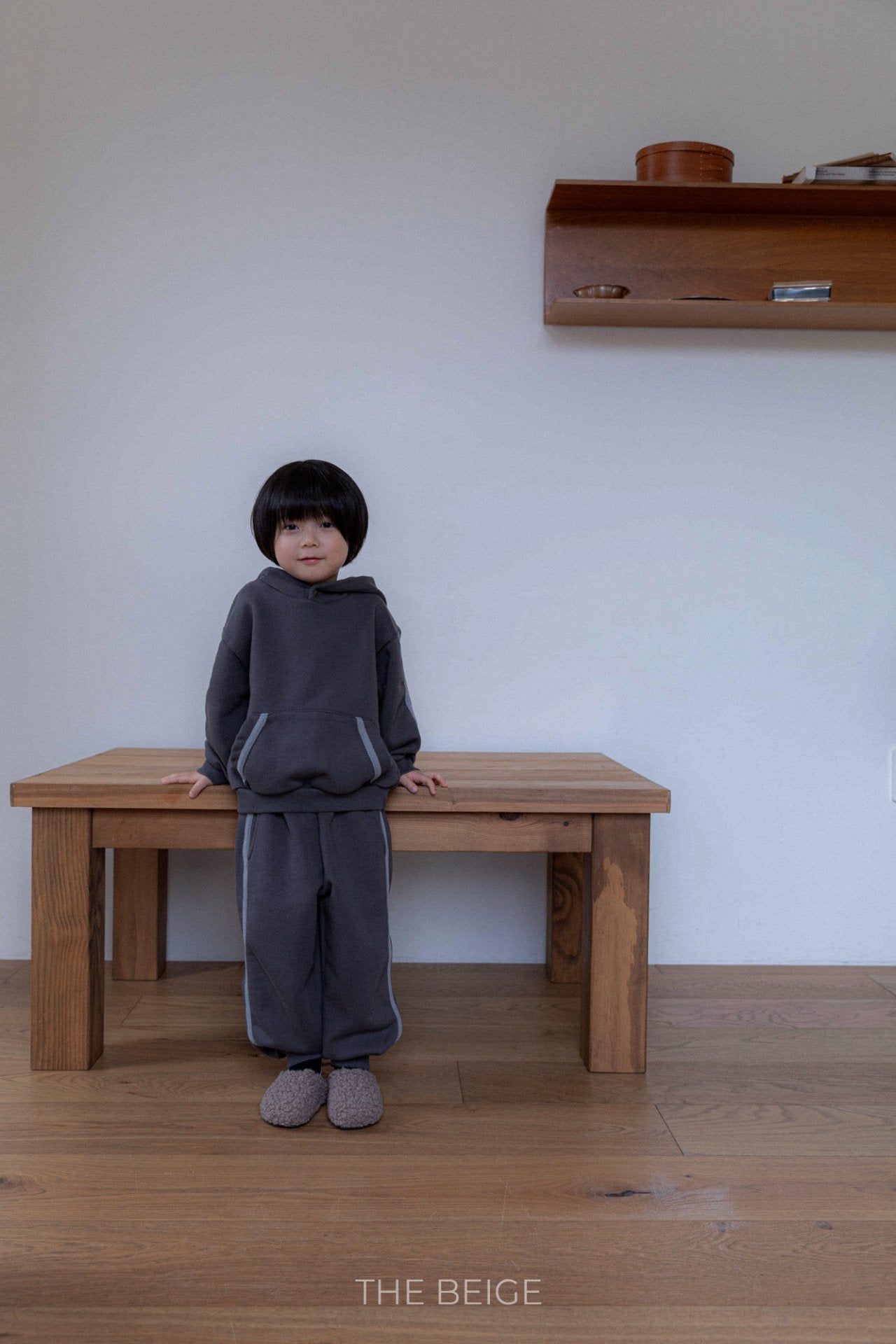 ［The beige］Tape hoodie set