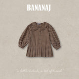 ［BANANAJ］Lissa check pleats one-piece