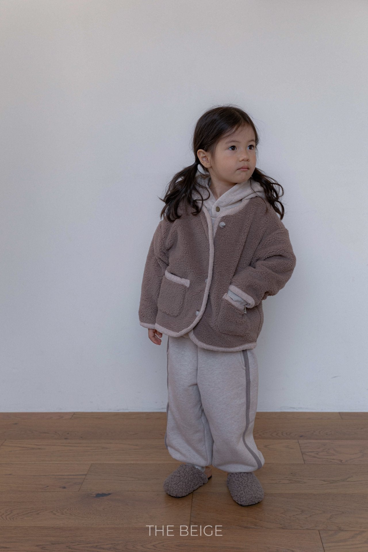 ［The beige］Tape hoodie set