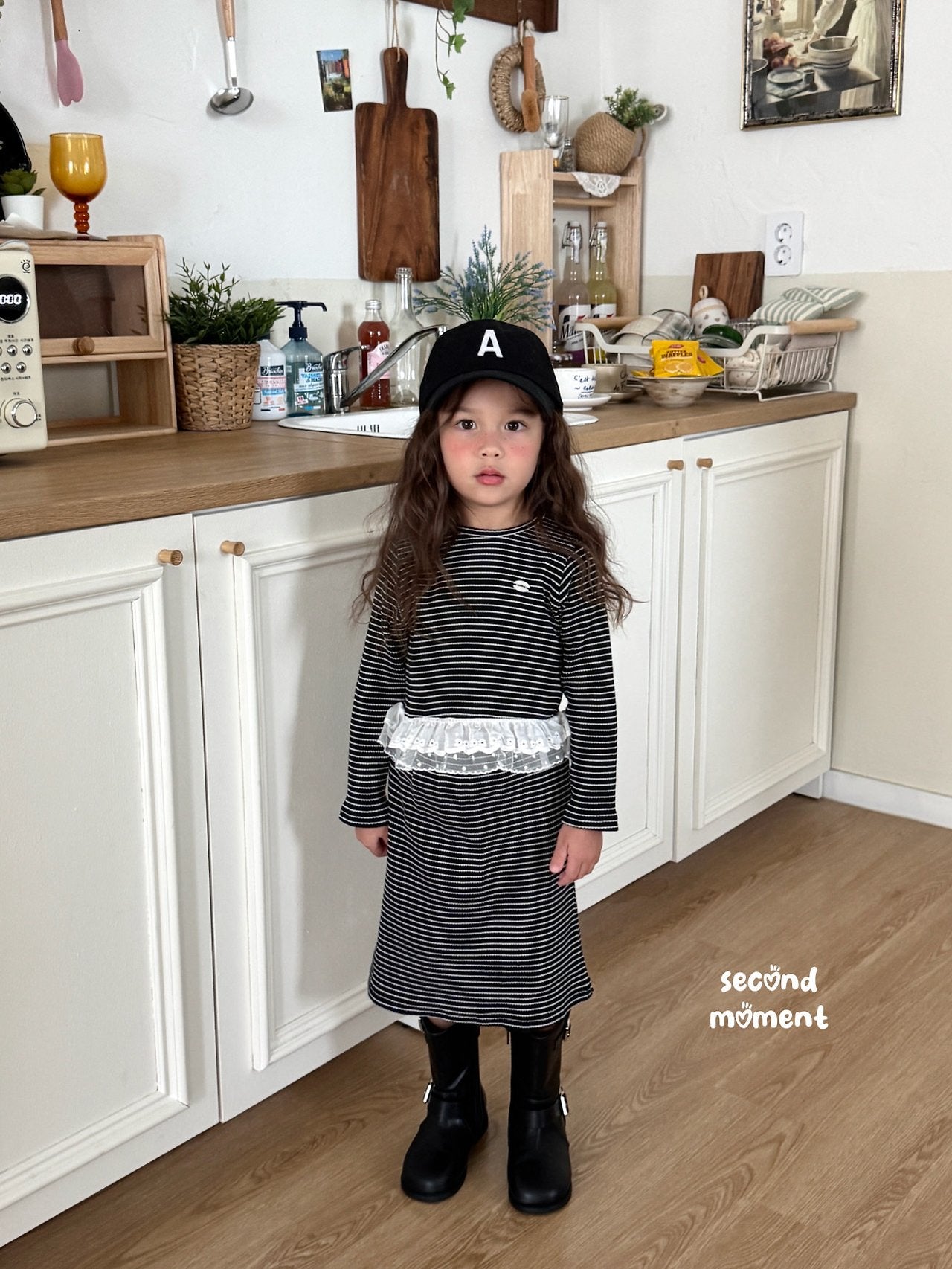 ［second moment］Coco frill stripe set up