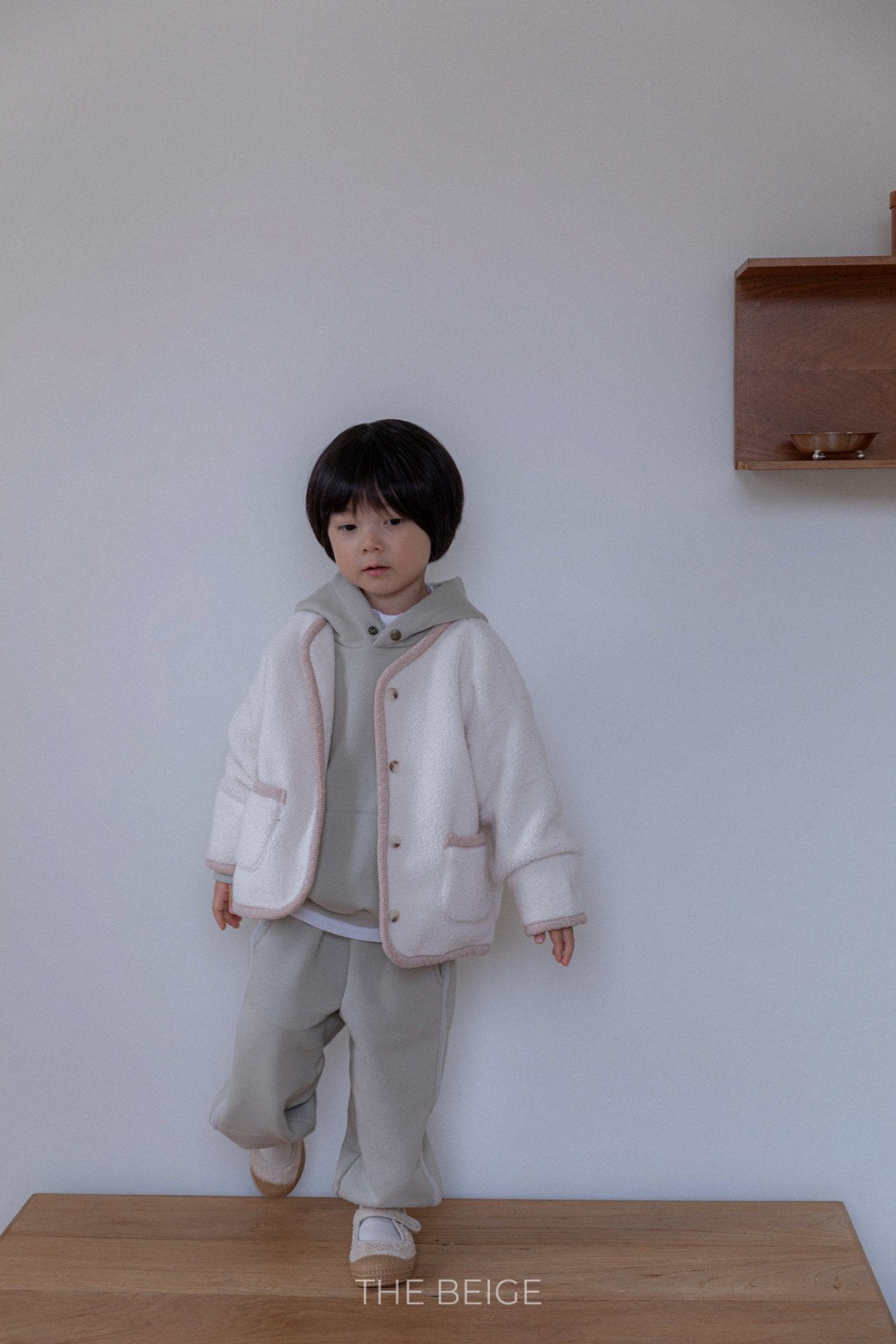 ［The beige］Tape hoodie set