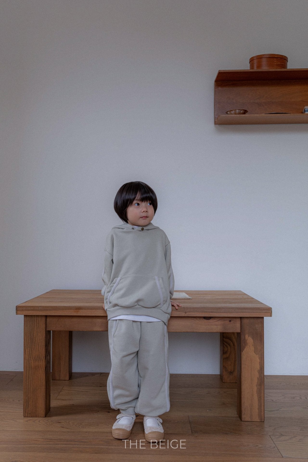 ［The beige］Tape hoodie set