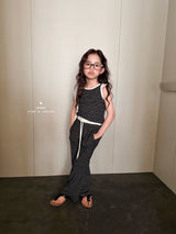 ［comma］Stripe double strap sleeveless tops