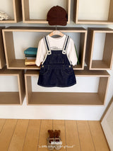 ［BANANAJ］Lace suspender denim one-piece